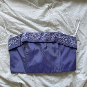 Vintage Jessica McClintock for GunneSax Millenium 2000 Embroidered Purple Corset